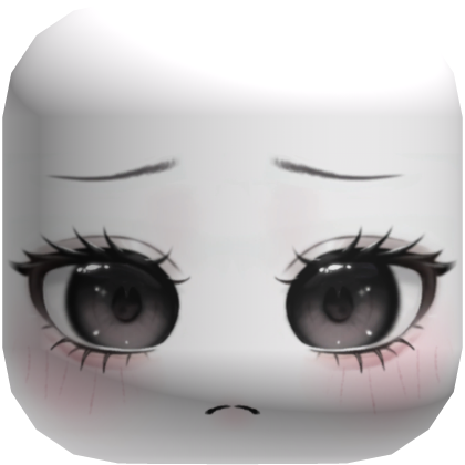 Kawaii Pink Blush Sad Face Roblox item
