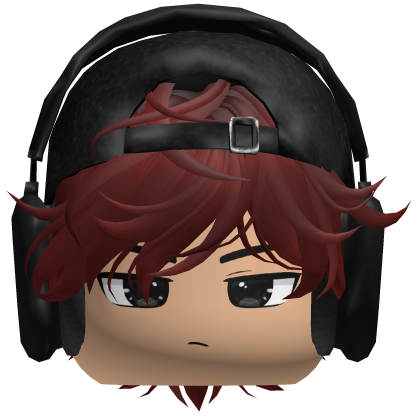 Red Hair w/ Black Headphones + Cap & Boy Face Roblox item