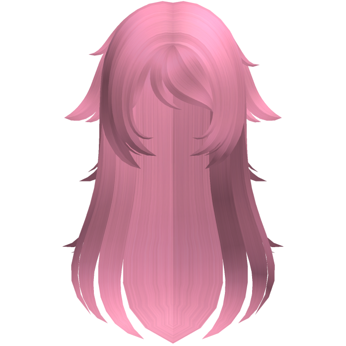 pink cute neet hikikomori long messy hair