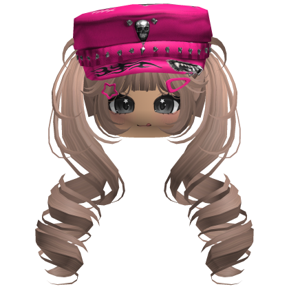 Milktea Skull Y2K Cap Twirly Hair