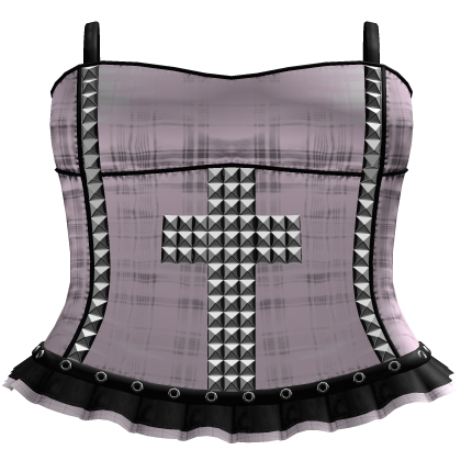 gothic black & pink studded cross dress 3.0 Roblox item