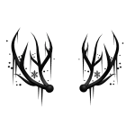 Snowy Antlers - Sparkly Black