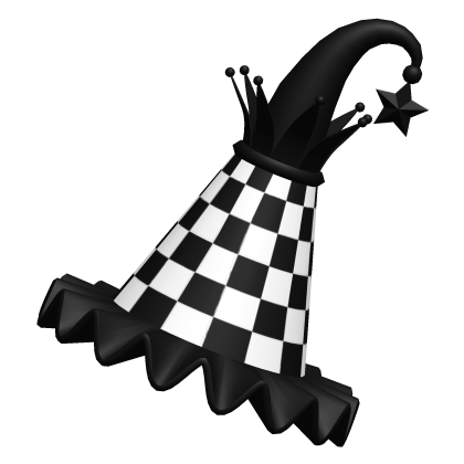 Black & White Jester Clown Checkered Party Hat Roblox item