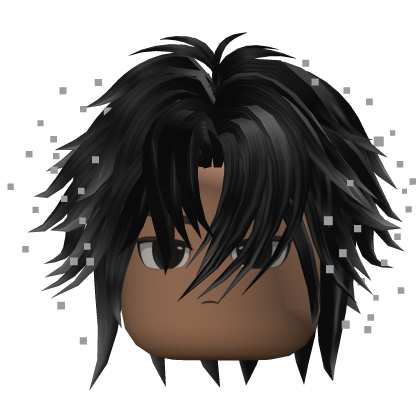 Layered Anime Hair w/ Sparkles (Black)