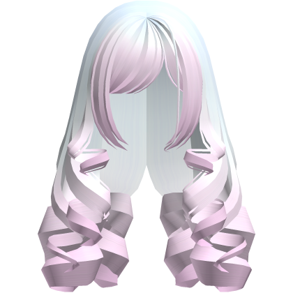 (remake) cute dolly long curls ombre blue pink Roblox item