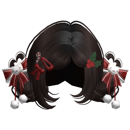 ♡ Christmas Buns w/ Bows (Dark Brown)