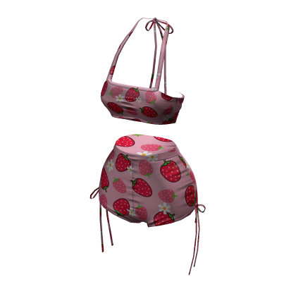 BB Strawberry Cute Summer Beach Bikini Swimsuit