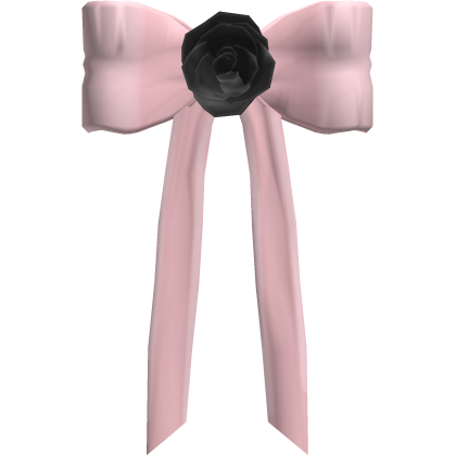 Rosette Ribbon Back Bow Pink and Black