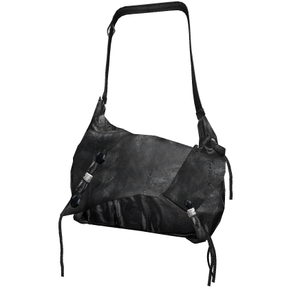 1.0 Leather Black Rope Bead Shoulder Bag