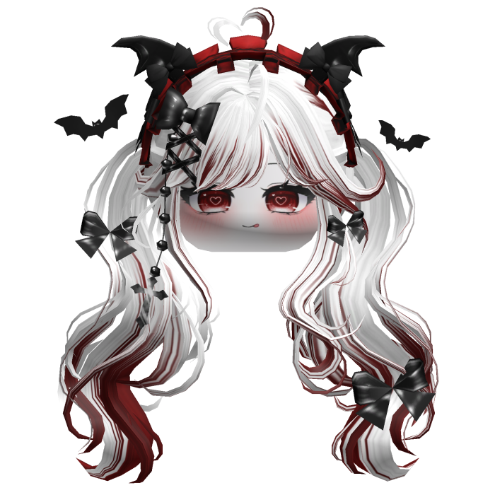 Goth Wavy Pigtails w/Headband (White)