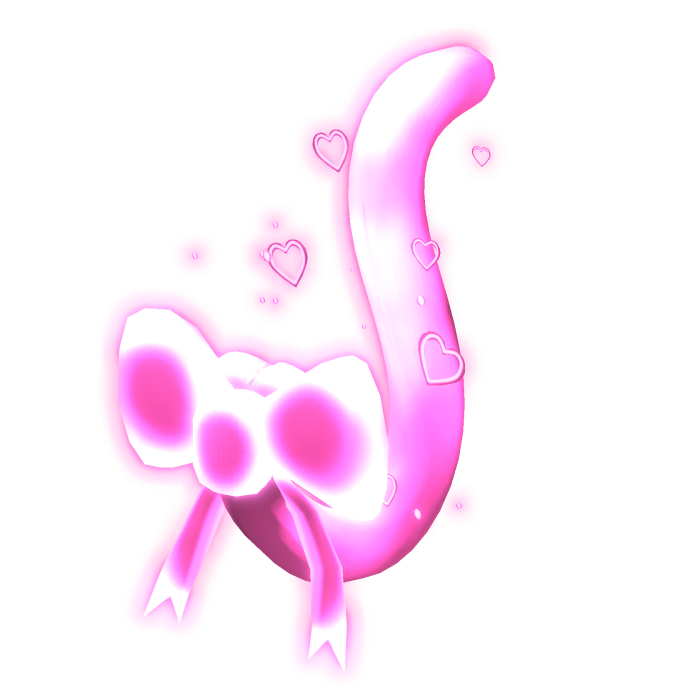 [GLOWING] Kawaii Pink Cat Tail w/ Ribbon