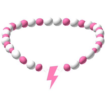Pink Preppy Lightning Bolt Charm Necklace (3.0)