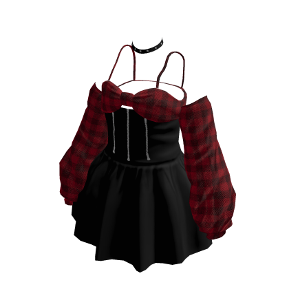 Cute Red Checkered Dress Skirt