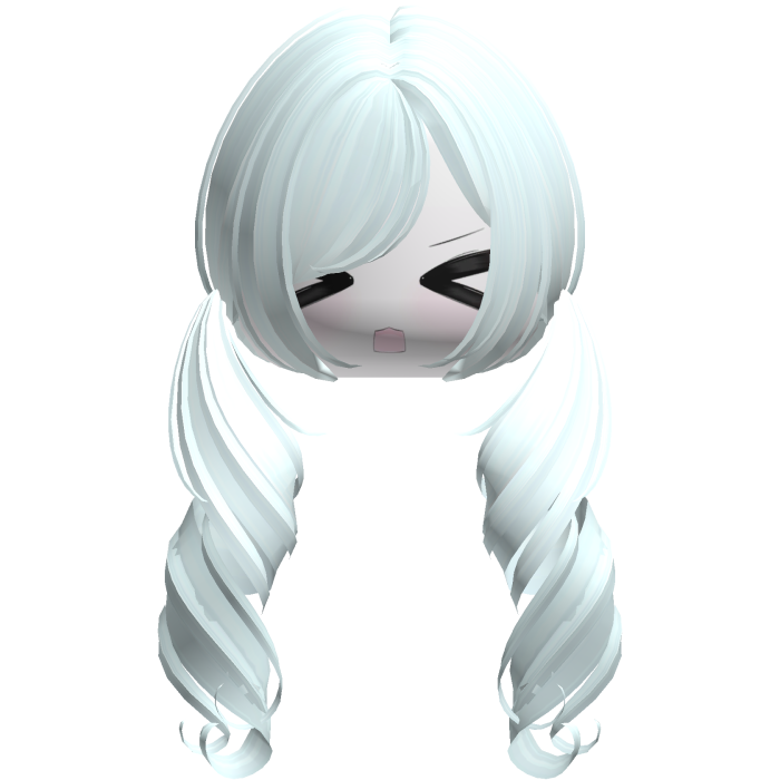 Cute Kawaii Cyan Curly Pigtails