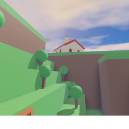 Climb up the mountain to go to the house