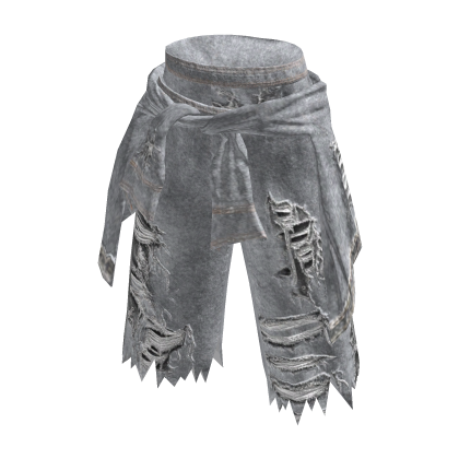 Low waist torn distreesed White shirt tied jorts thumbnail