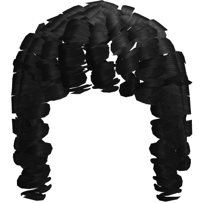 Curly blossom Bangs [black]  Roblox item