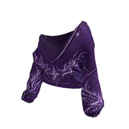 Purple Y2K Baggy Zipper Sweater
