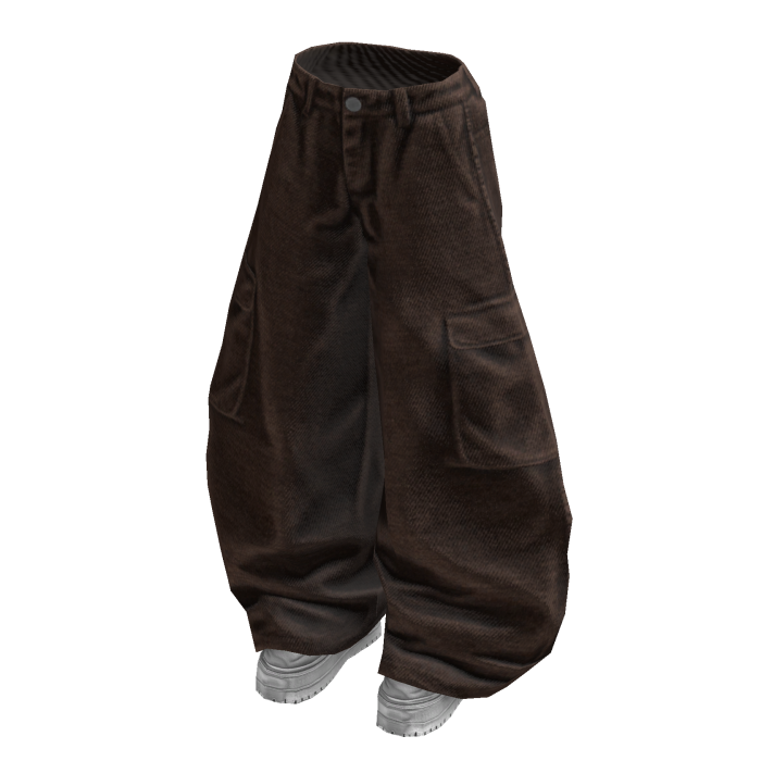 Stylish Baggy Pants (White Brown)