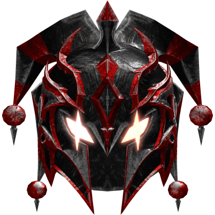 Red Glowing Jester Knight Helmet