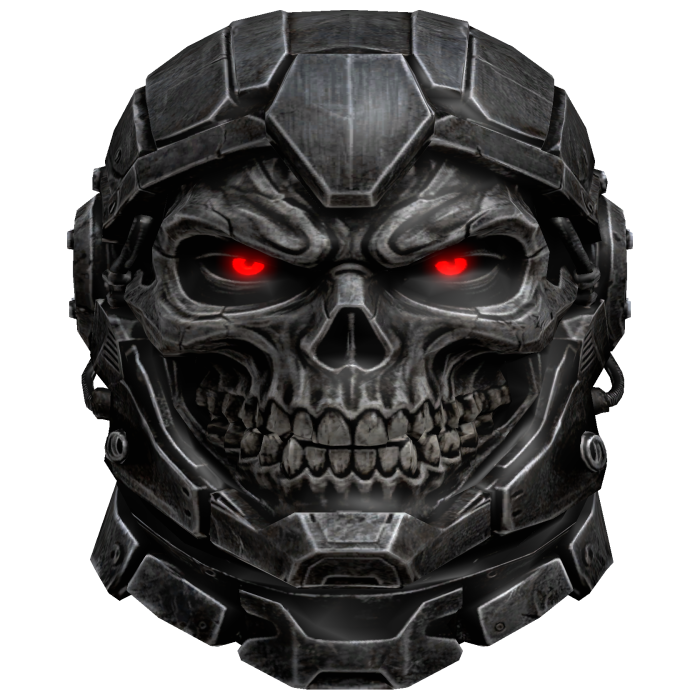 Cyberpunk Skull Glowing Red Eyes Helmet (Emissive)