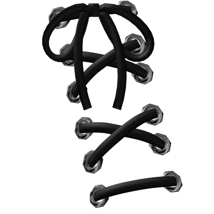3.0 Shoulder Piercings Black Laced Bows (Left)