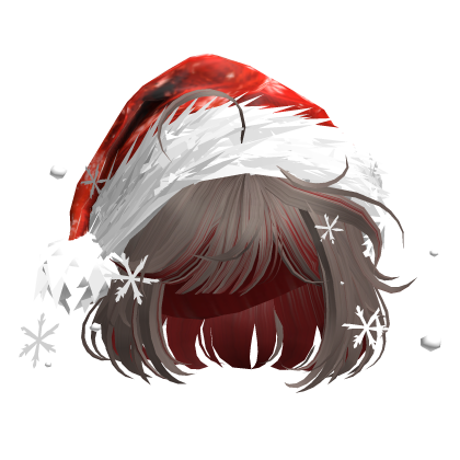 Christmas Cute Hair w/Santa Hat (Milktea&Red)