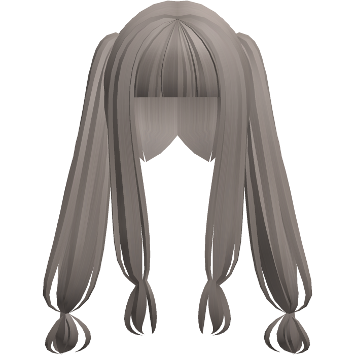 kawaii japanese straight pigtails ash brown