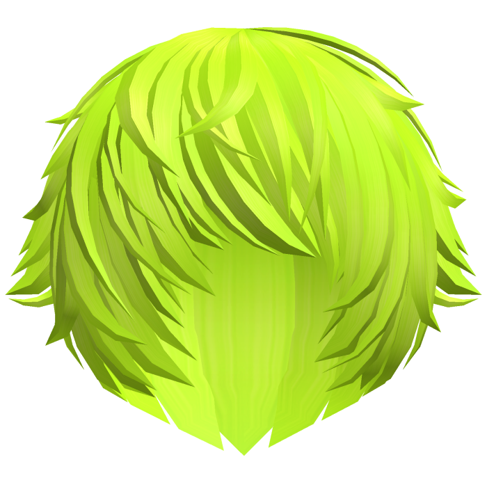messy neon green vampire emo anime hair w tufts