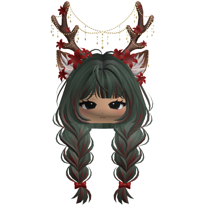 Ethereal Christmas Fairy Fawn Braids w/ Antlers