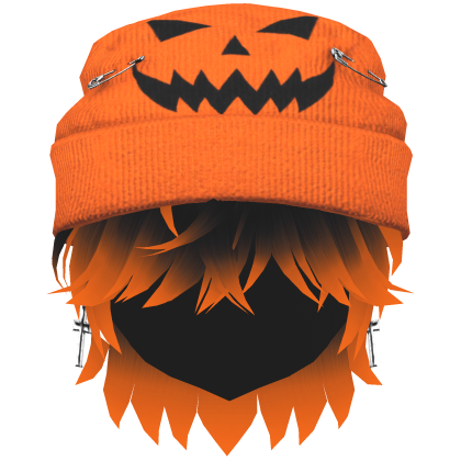 Glow ⭐ Halloween Boy Hair w/ Pumpkin Beanie Roblox item