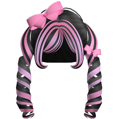 cute black & pink anime tornado pigtails 