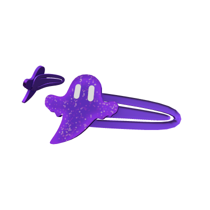 Purple Glitter Ghost Halloween Hair Cips Roblox item