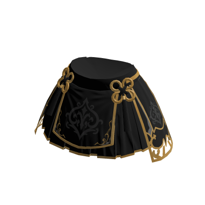 ✧♡✧ Black Goth Lotus Skirt Cute Gold Tassels thumbnail
