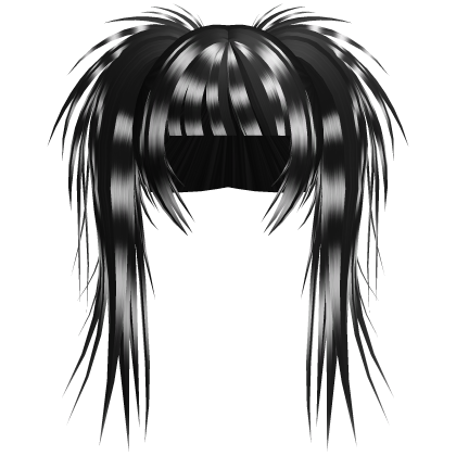 White Black Scene Emo Twin Tails Long W Bangs Roblox item