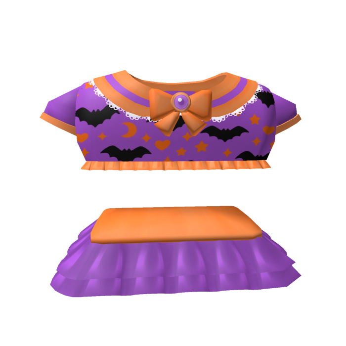 cutesy halloween set in orange & purple