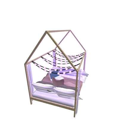 Cute bed with laptop
