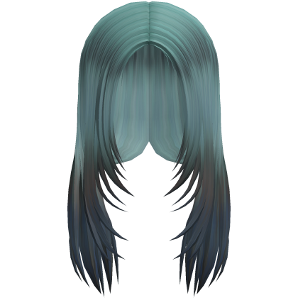 Long Alt Wispy Hair - Seafoam-Blue&Black Roblox item