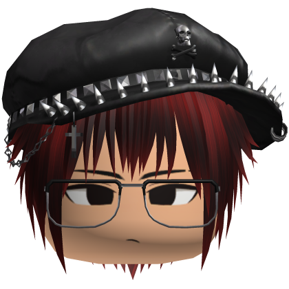 Vkei Moe Red Messy Hair /w Glasses