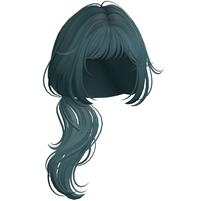 Wispy Wolfcut Side Ponytail Teal