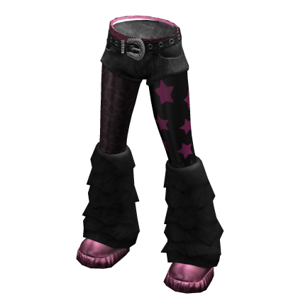 hot pink Y2K gyaru leopard star pants thumbnail