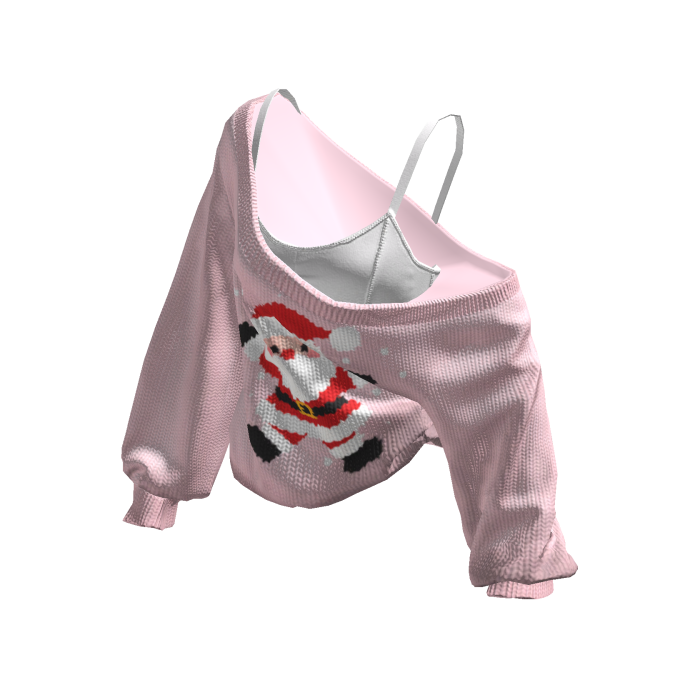 Santa Cozy Baggy Christmas Sweater Pink