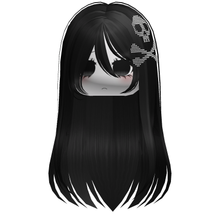 Straight Emo Moe Skull Hair Black