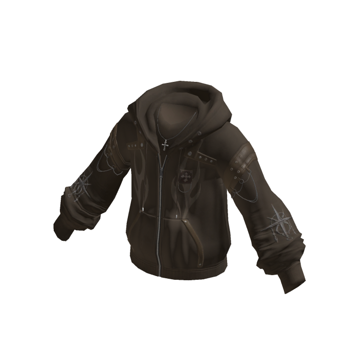 Faded Graphic Hooded Jacket (Brown)