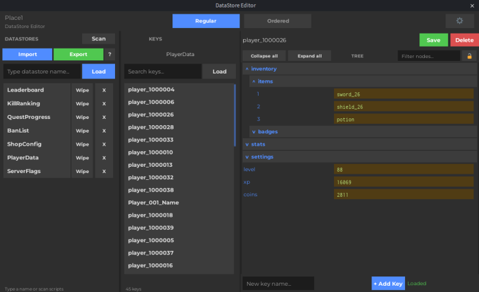 DataStore Editor preview 1