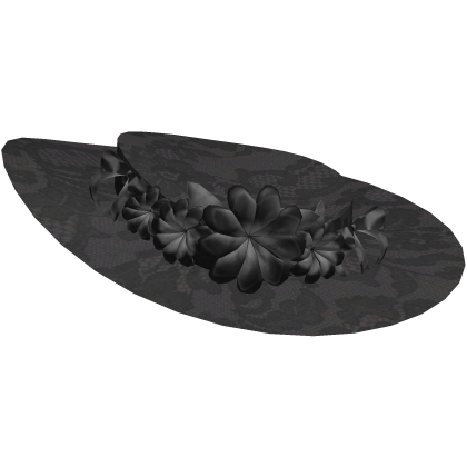 Black Lace Flowers Victorian Rococo Edwardian Hat - Roblox