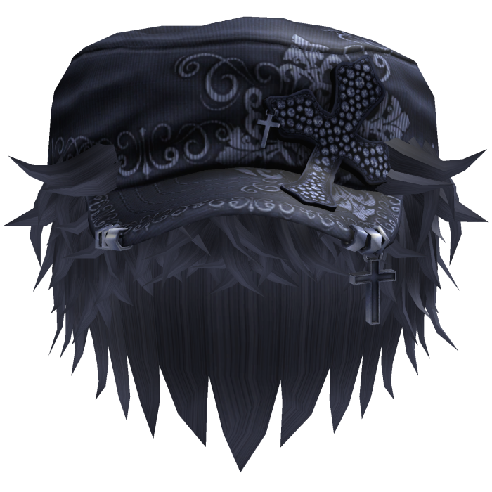 Blue Messy Anime Hair w/ Blue Cadet Cap