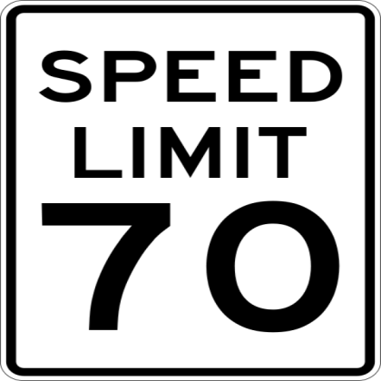 Speed Limit 70 Sign Roblox decal