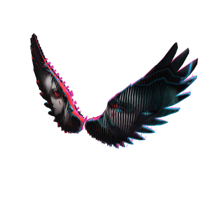 Angel Wings Glitch With Anime Eyes