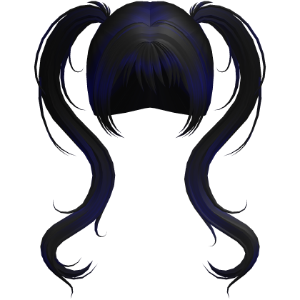 long blue skunk wispy vkei pigtails Roblox item